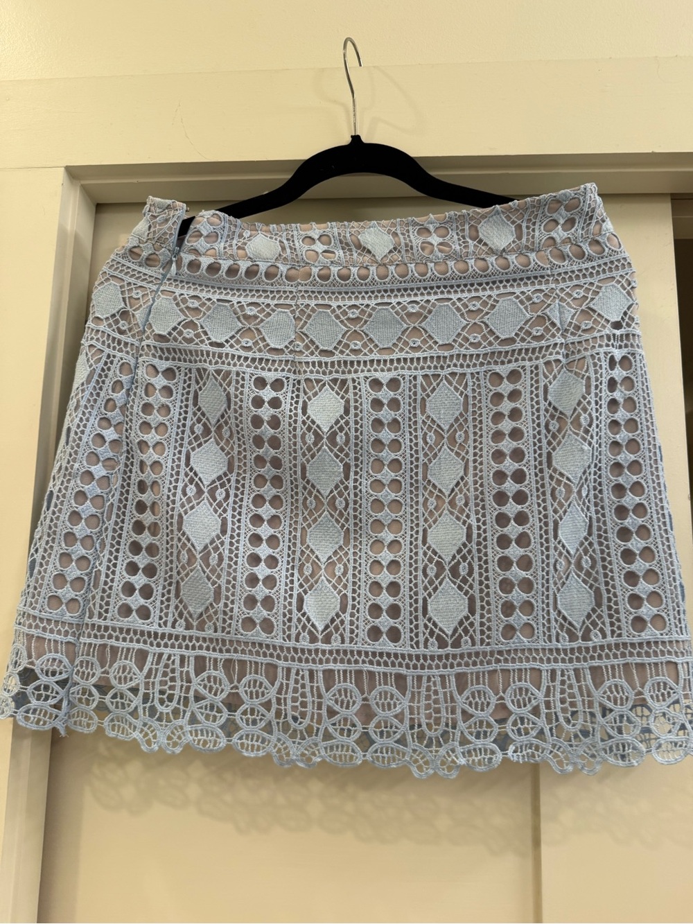 En Saison Light Blue Lace Square-Neck Blouse - Picture 4 of 8